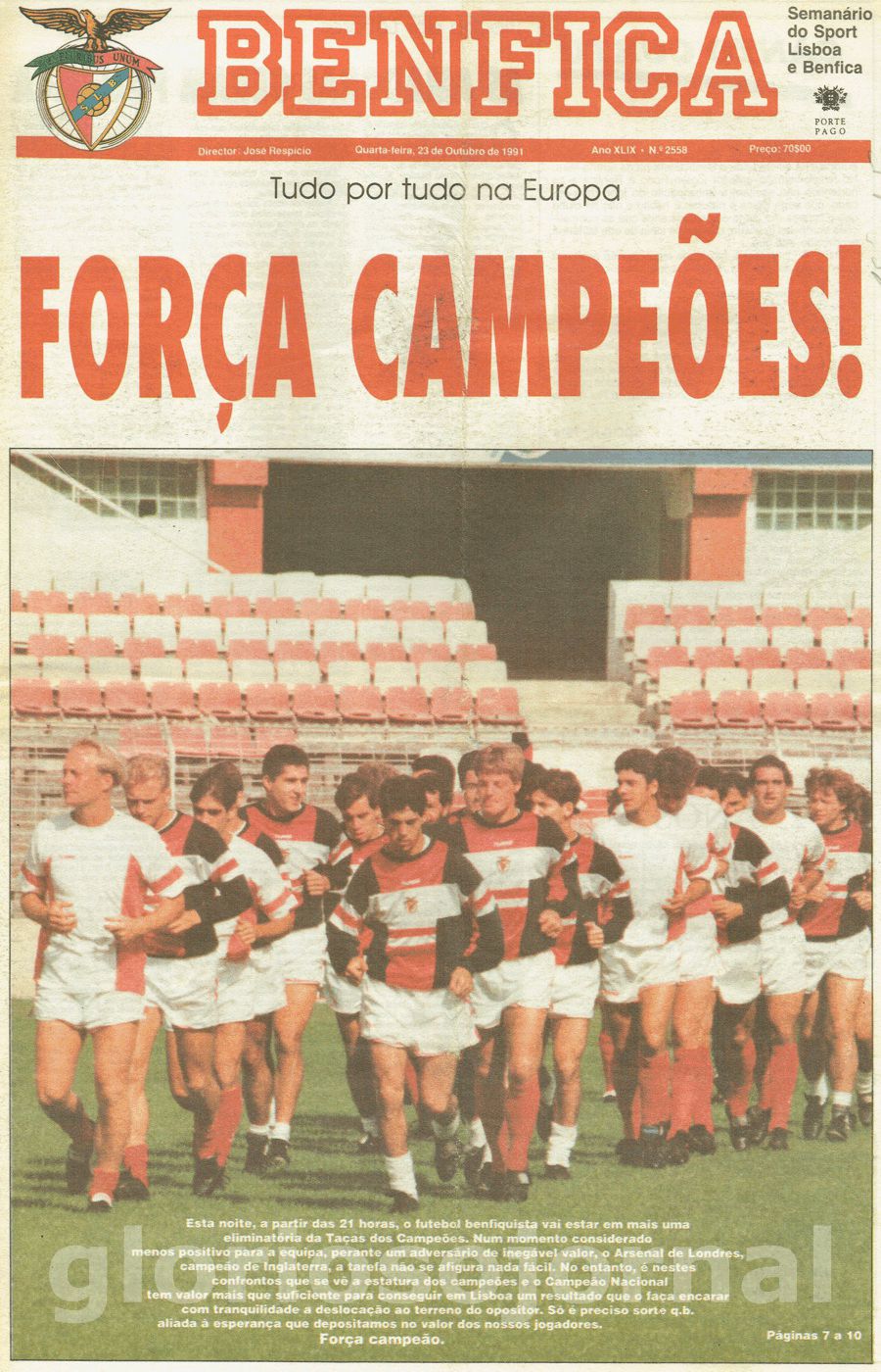 jornal o benfica 2558 1991-10-23